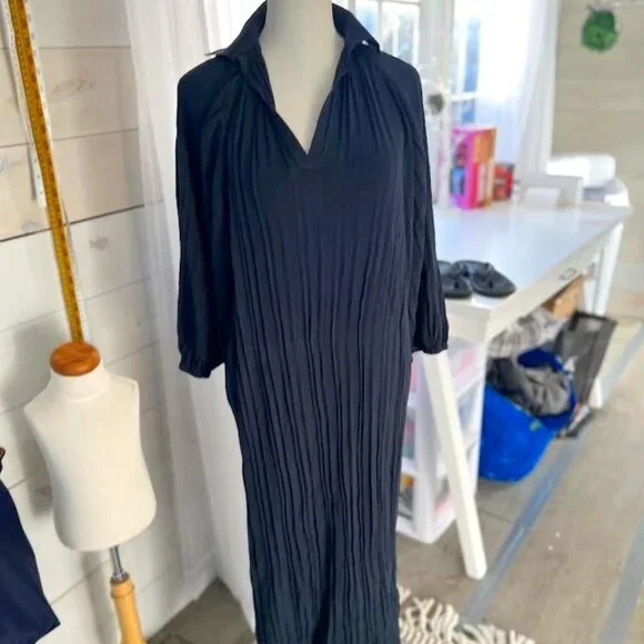 Zara | Dresses | Zara Accordion Pleated Knit Sweater Dress In Teal Blue  Size S | Poshmark